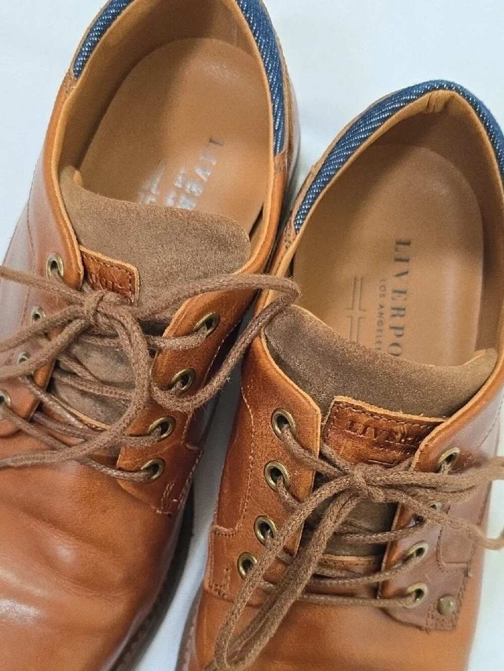 Men's Liverpool Los Angeles Leather Lace-Up Shoes - Cognac Size 8